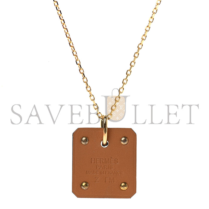 HERMÈS GOLD PLATED SWIFT AS DE COEUR NECKLACE BLACK